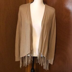 Michael Kors Women's Tan Fringe Sweater